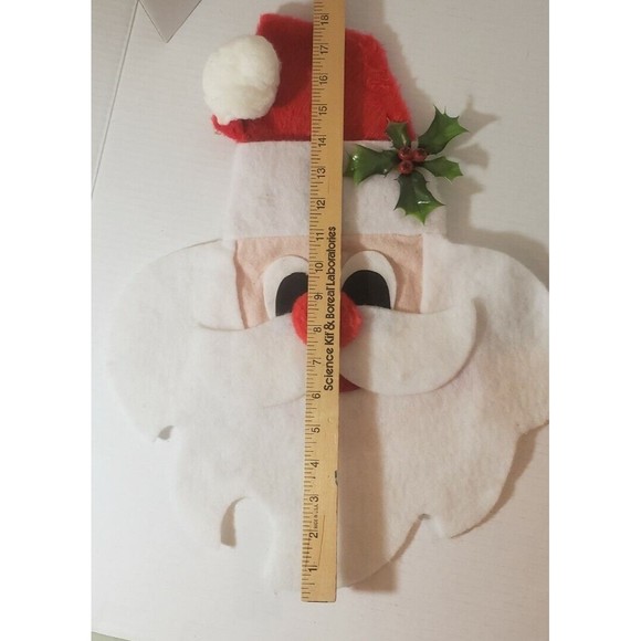 HTF 70's Santakins Felt Santa Face Door Wall Decor Tree Topper - Picture 3 of 8